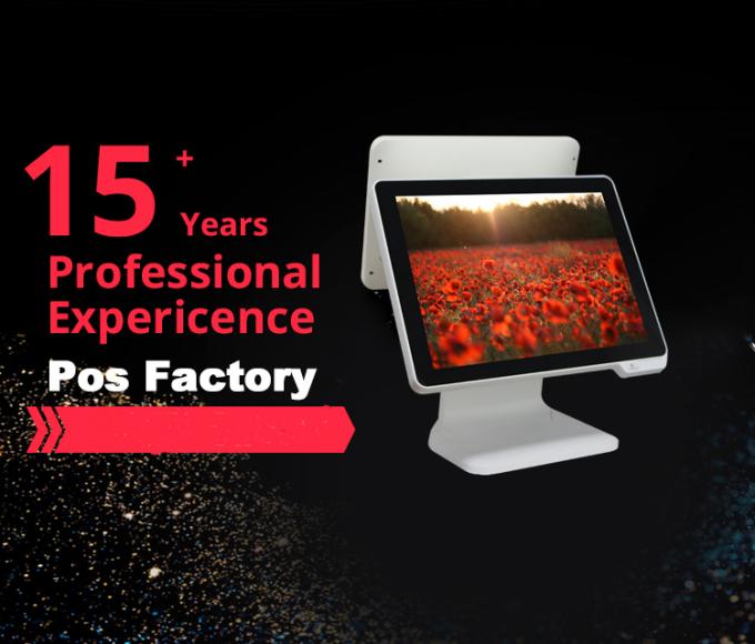 FCC 15" Dual Capacitive Touch Screen Billing Machine For Restaurant