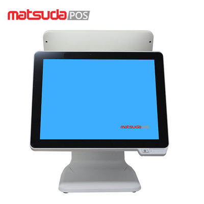 FCC 15" Dual Capacitive Touch Screen Billing Machine For Restaurant