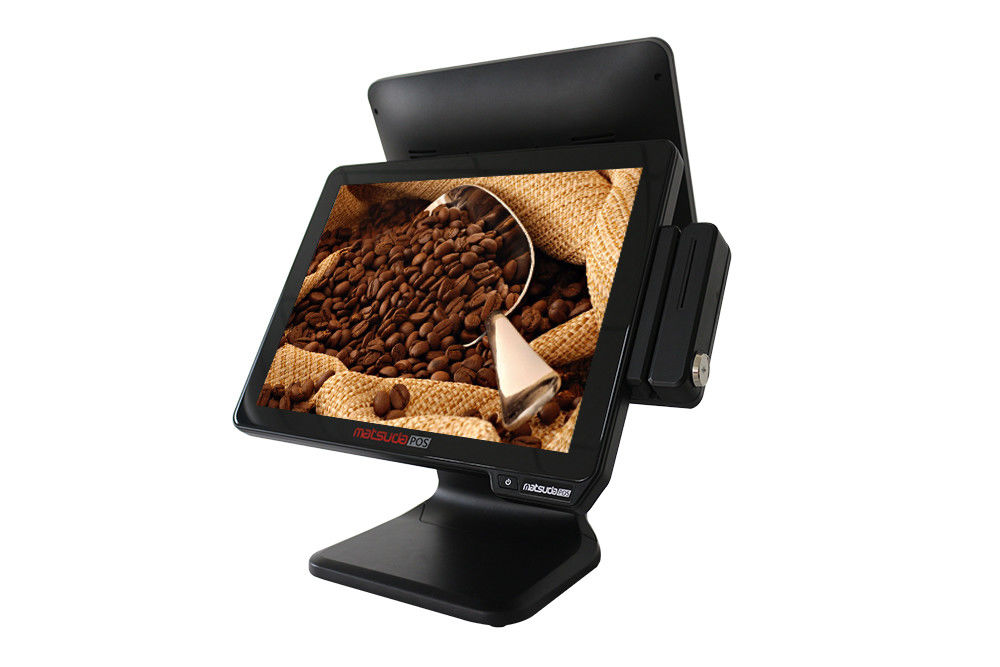 Commercial Dual Screen Supermarket Pos System 15 Inch