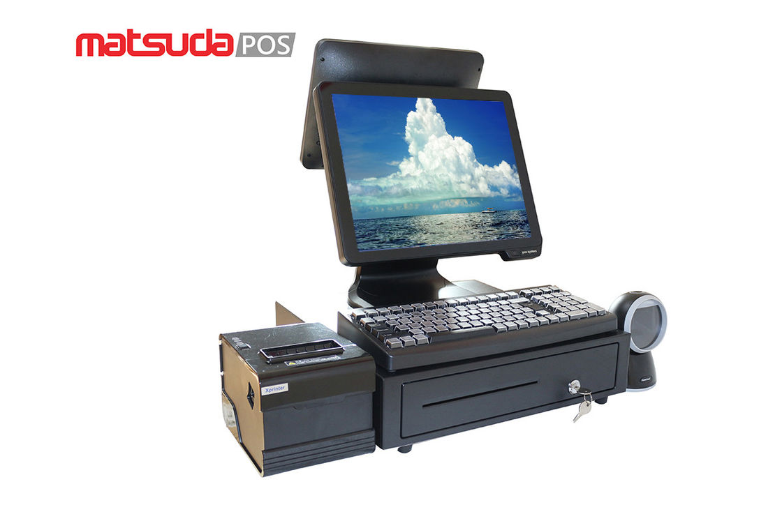 Anti Jamming 15" Dual All In One Pos Systems For Retail